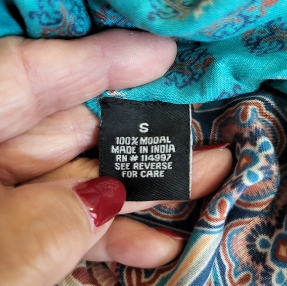 NWT Tolani Collection  small Geneva Teal tunic vneck - Picture 5 of 16